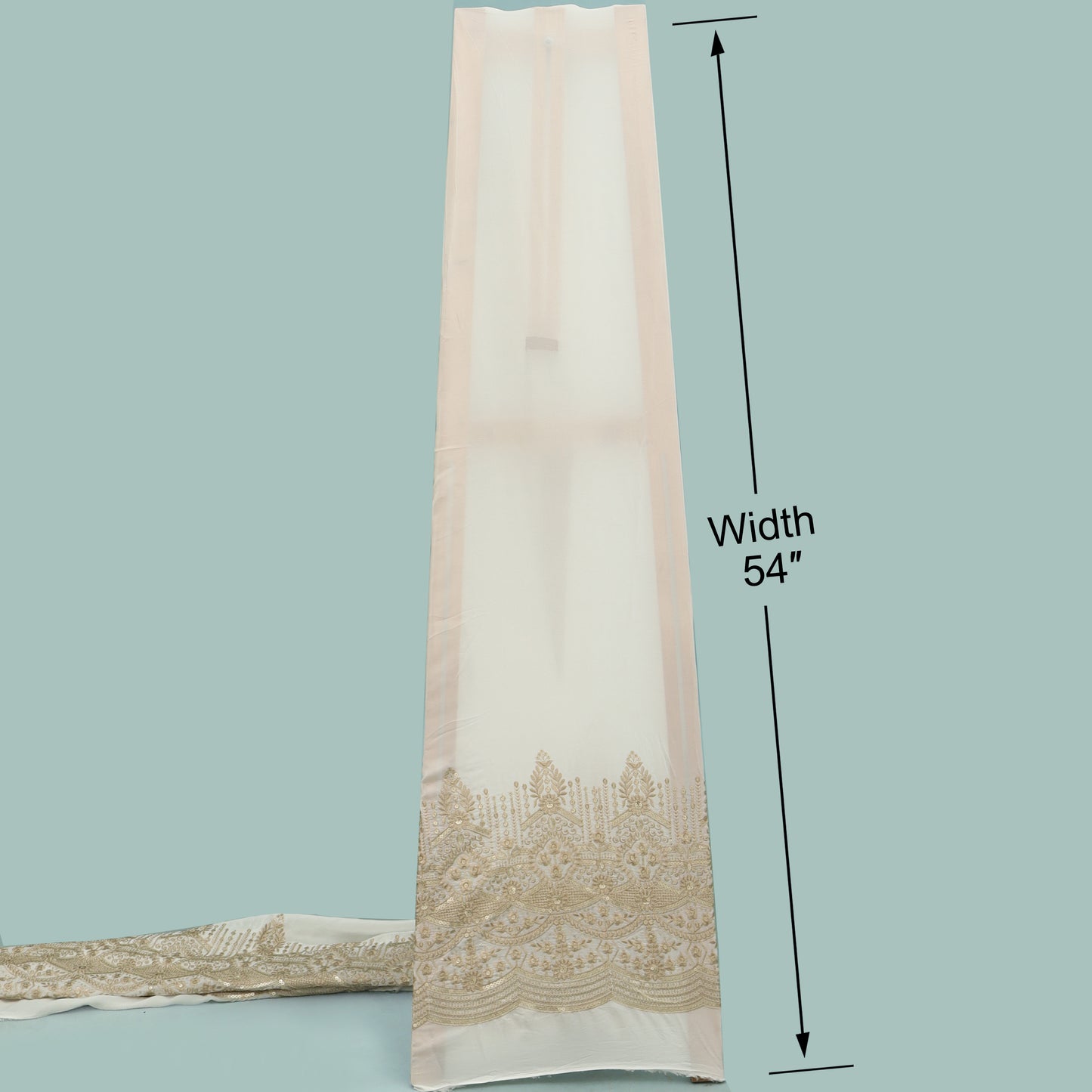 White Color Crepe Embroidery Fabric