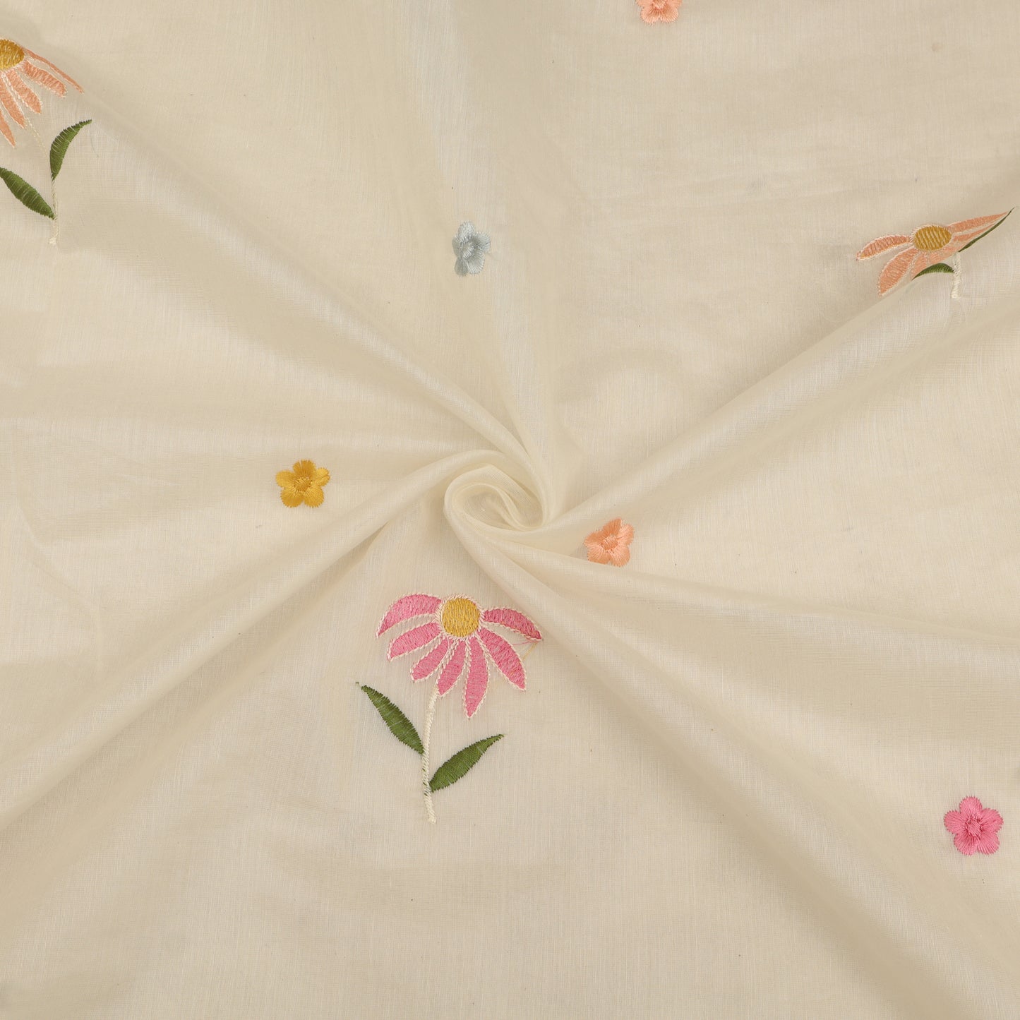 Mul Chanderi Embroidery Fabric