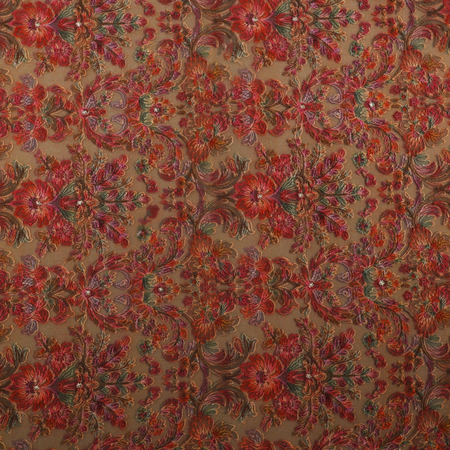 Multi-Colored Brocade Designer Fabric