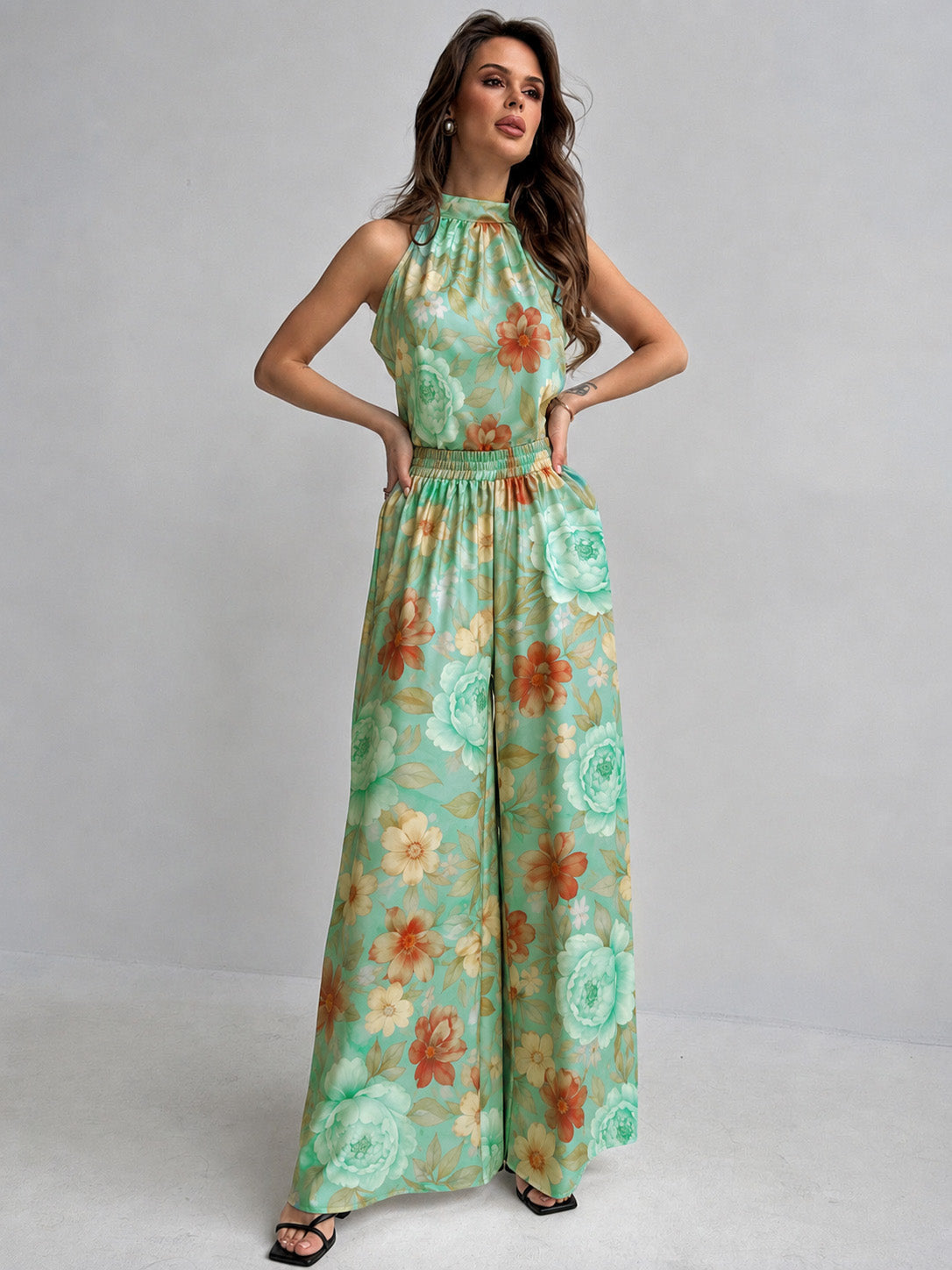 Slub Satin Print Fabric