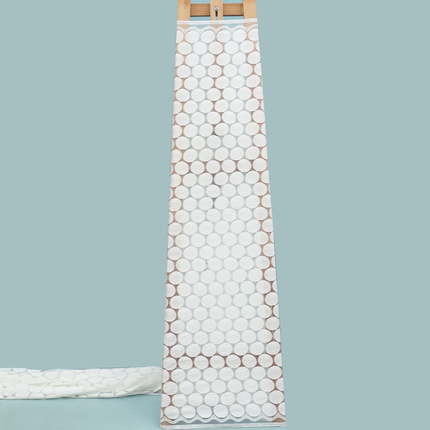 White Color Organza Embroidery Fabric Fabric