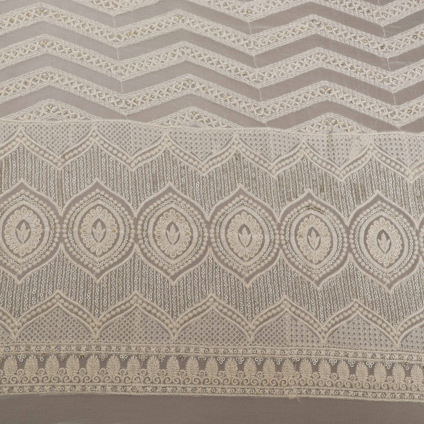 Dyeable Georgette Embroidery Fabric