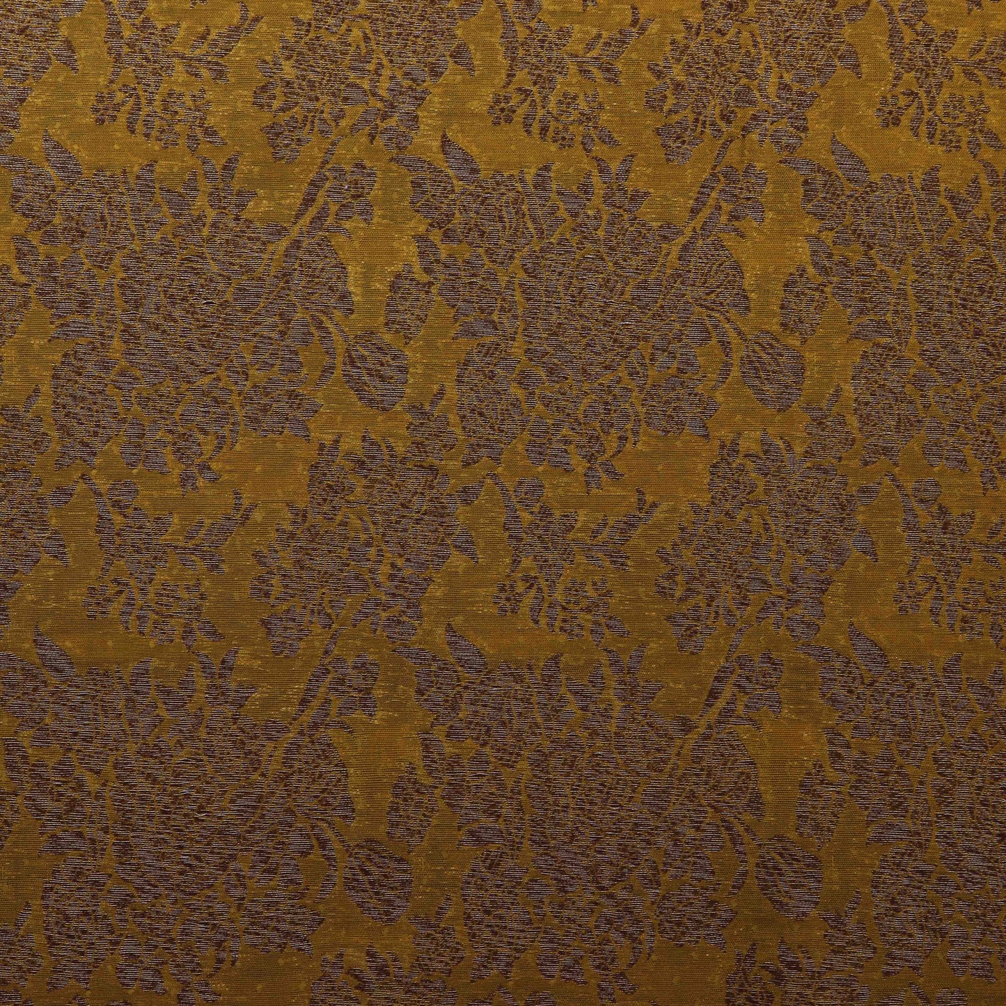 Yellow Color Antique Brocade Fabric