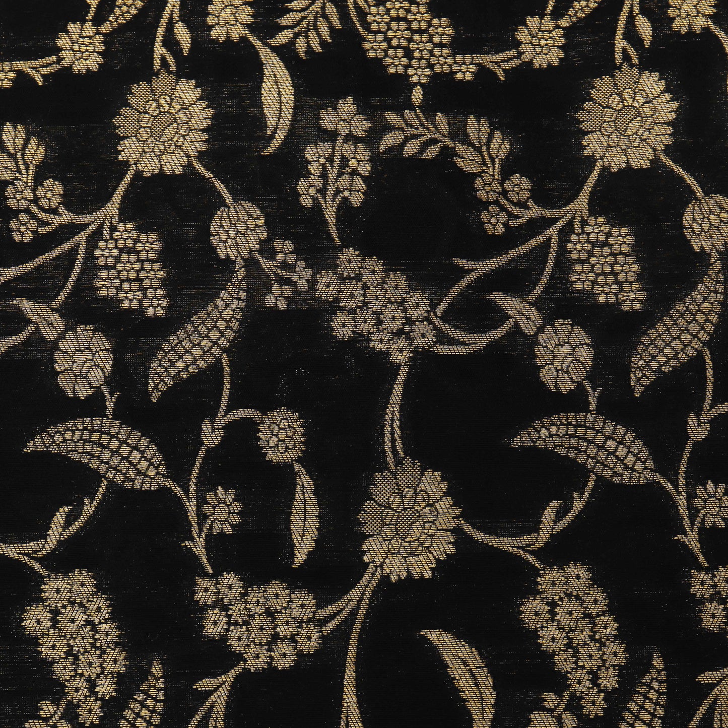Black Color Brocade Fabric