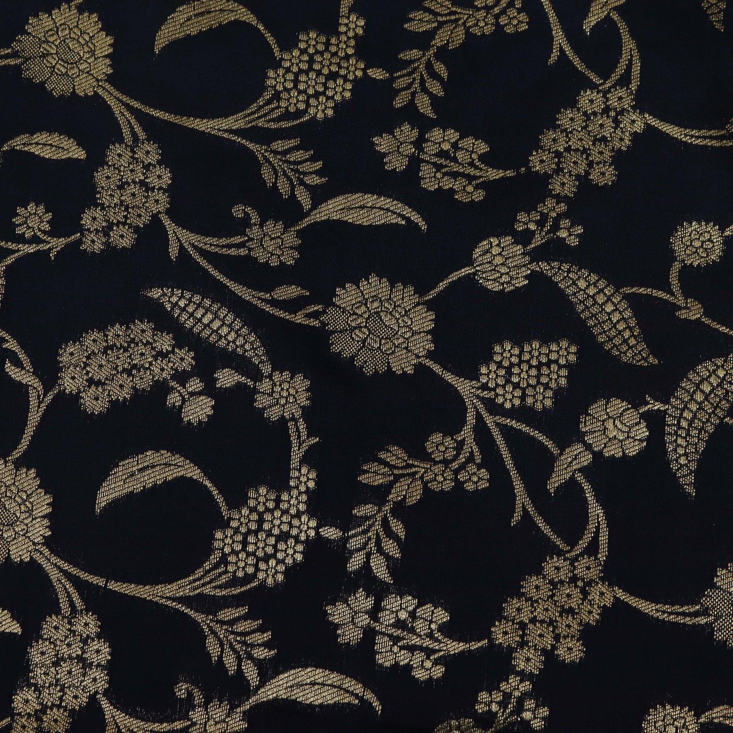 Navy Blue Color Brocade Fabric