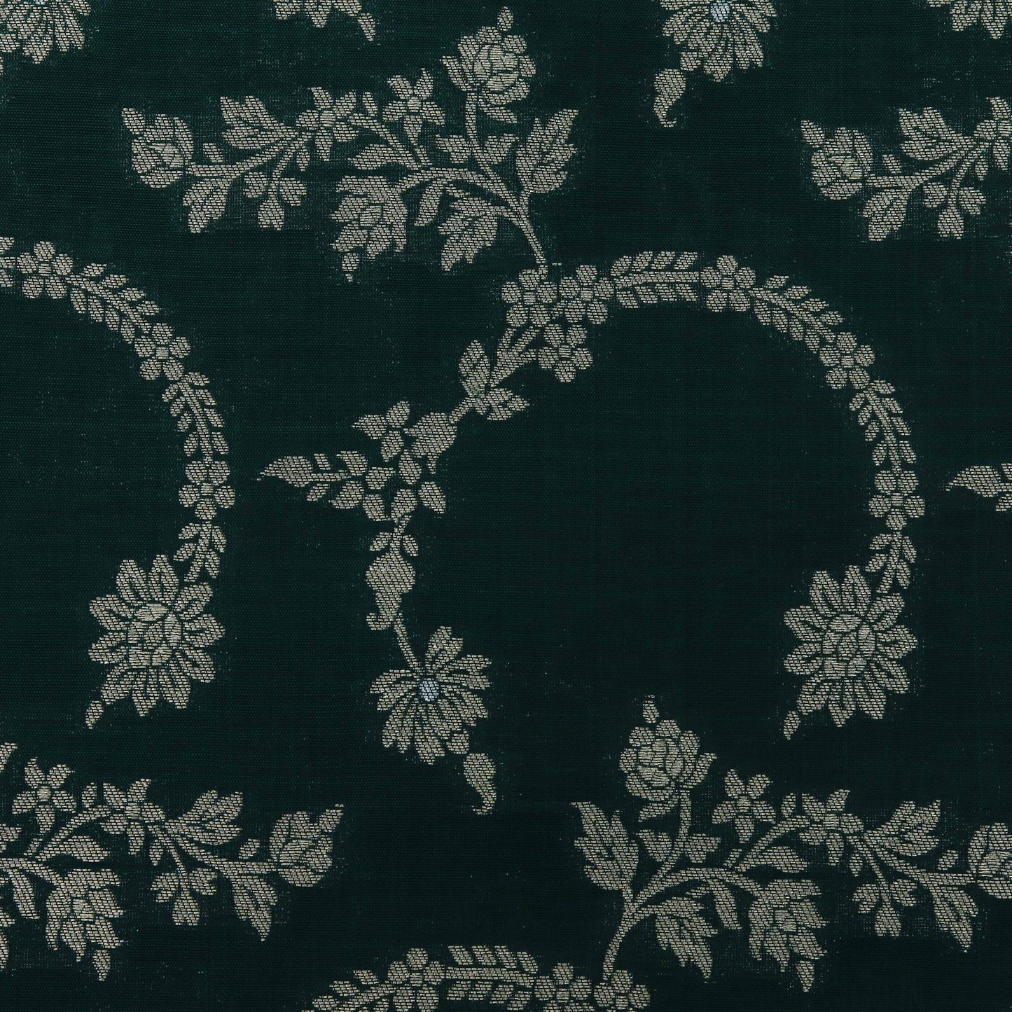 Bottle Green Color Brocade Fabric