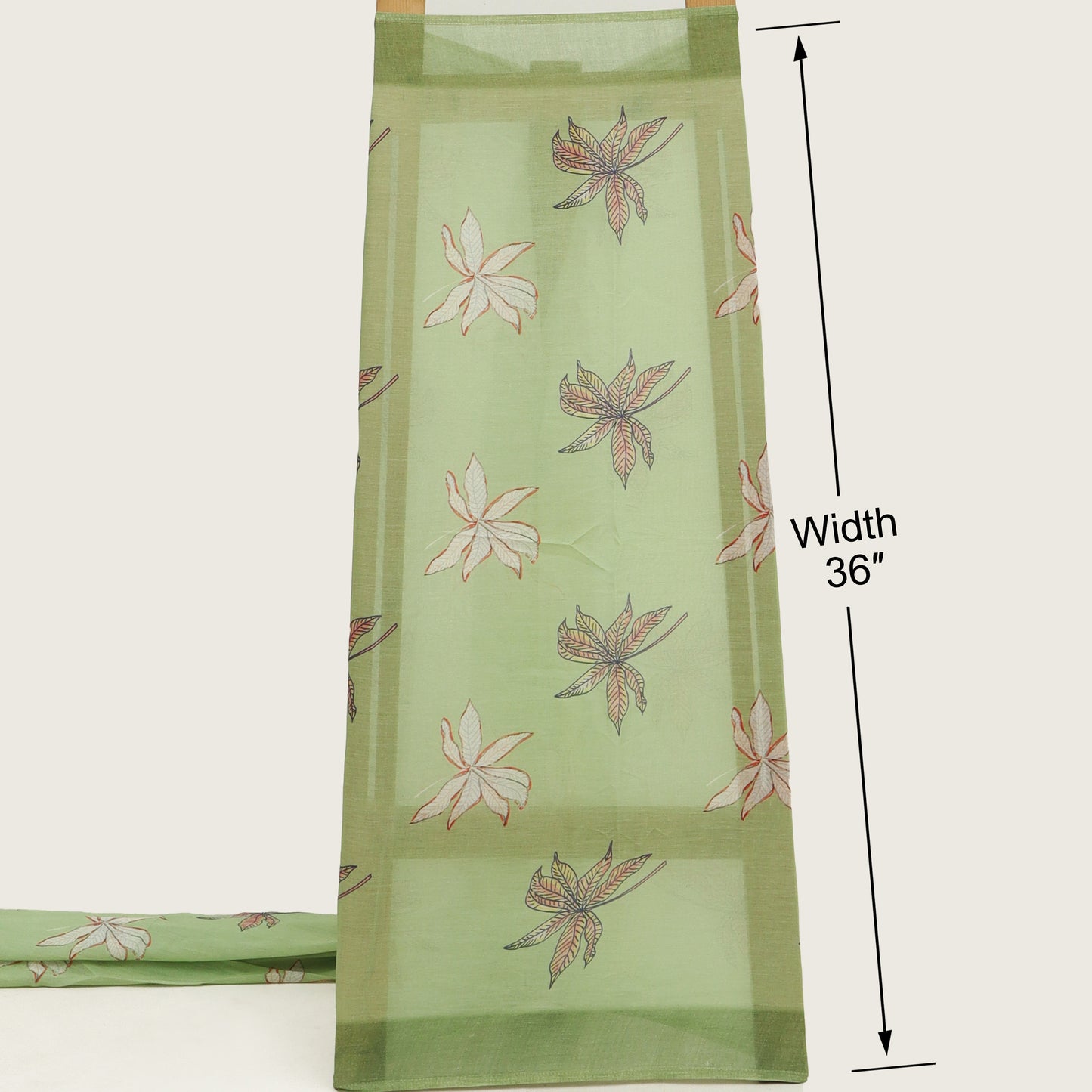 Light Green Cotton Printed Dupatta