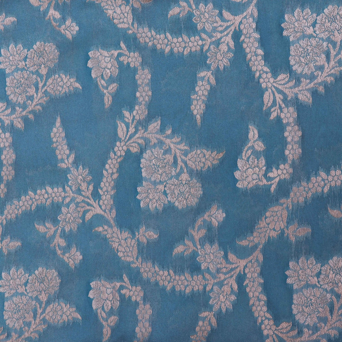 Sky Blue Color Brocade Fabric