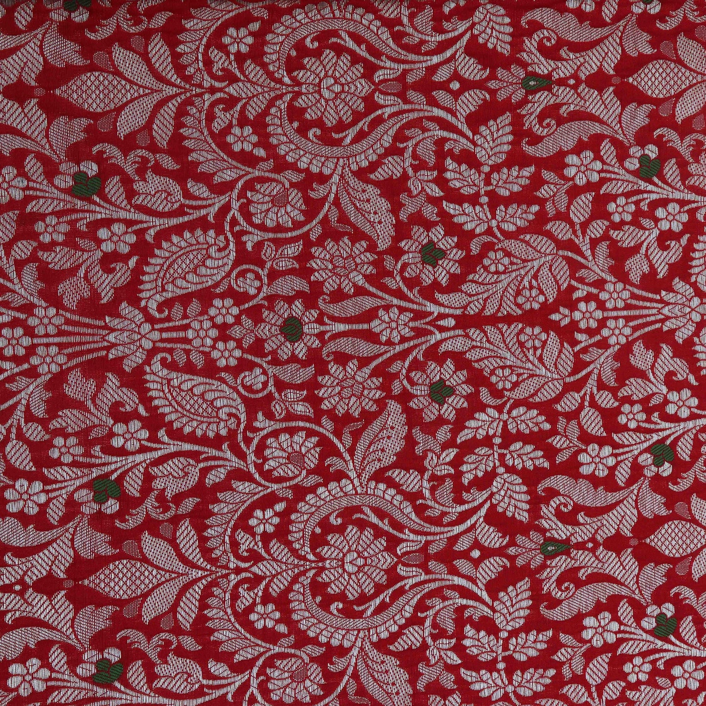 Red Color Katan Meena Brocade Fabric