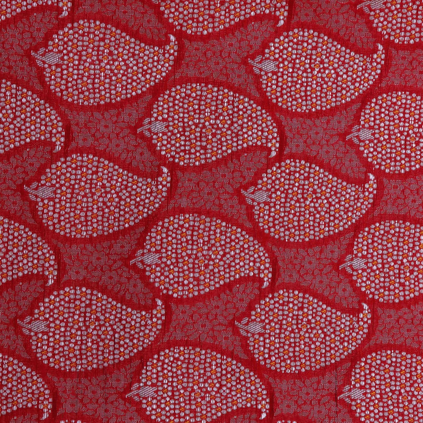 Red Color Katan Meena Brocade Fabric