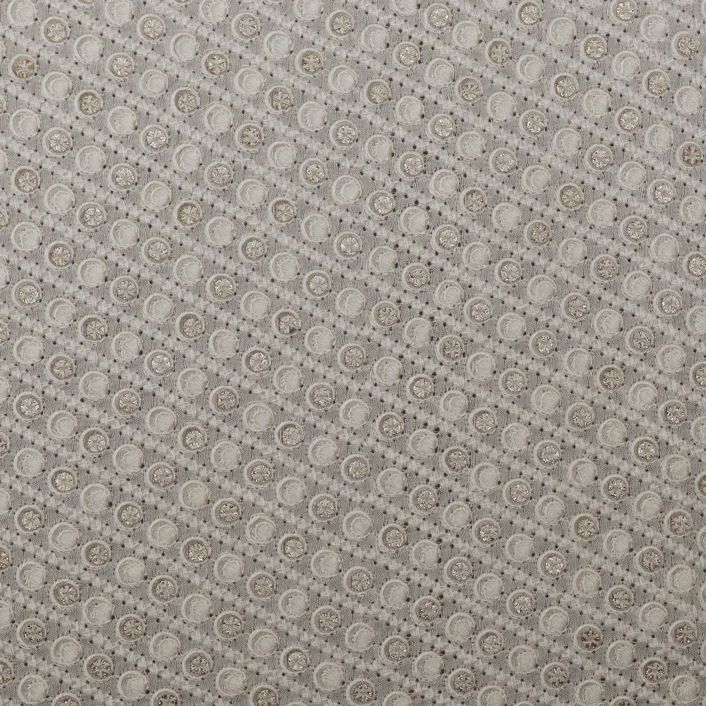 White Color Nokia Silk Embroidery Fabric