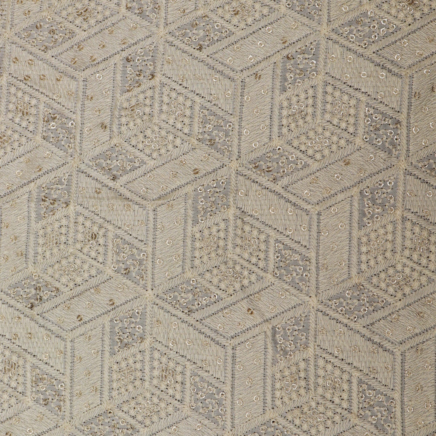 White Color Nokia Silk Embroidery Fabric