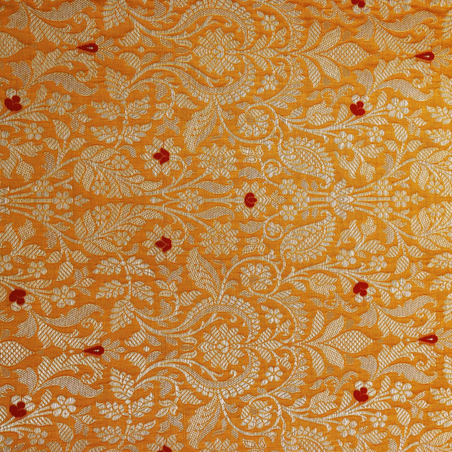 Mustard Color Katan Meena Brocade Fabric