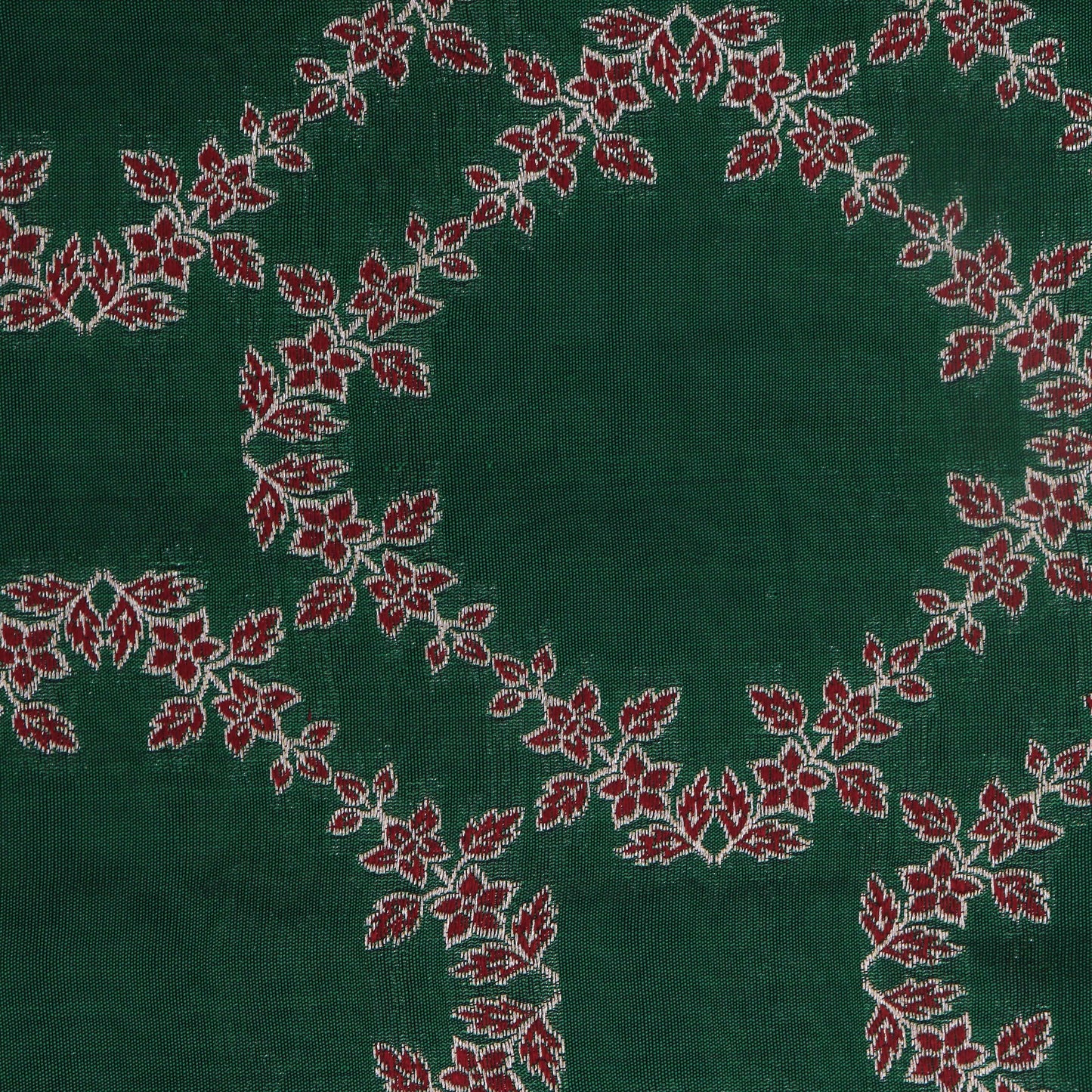 Green Color Katan Meena Brocade Fabric