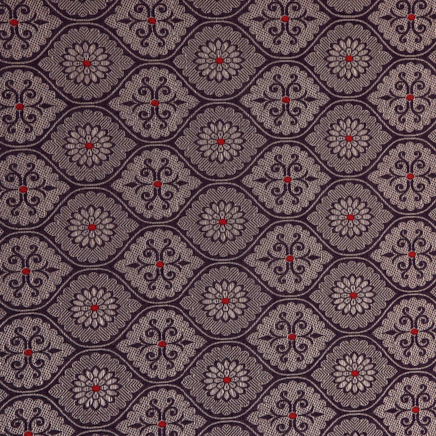 Purple Color Katan Brocade Fabric