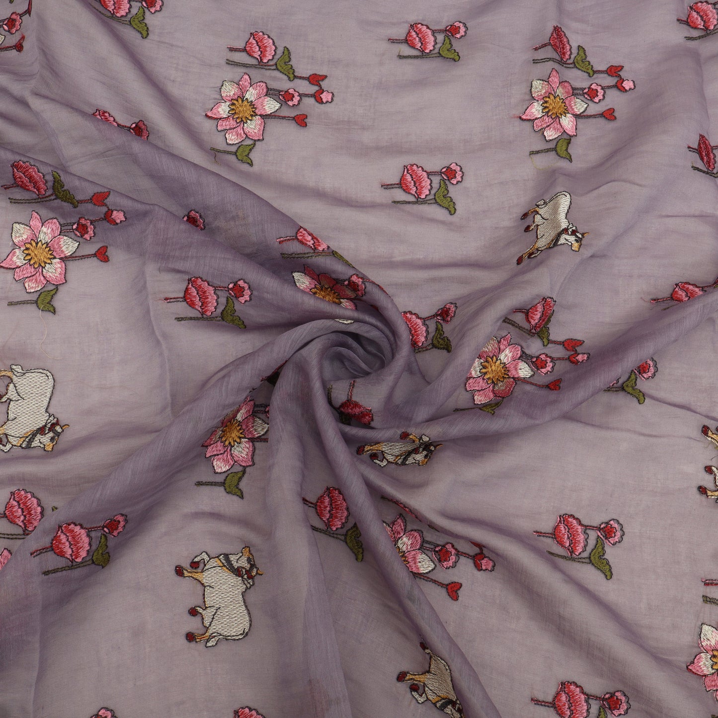 Chanderi Embroidery Fabric