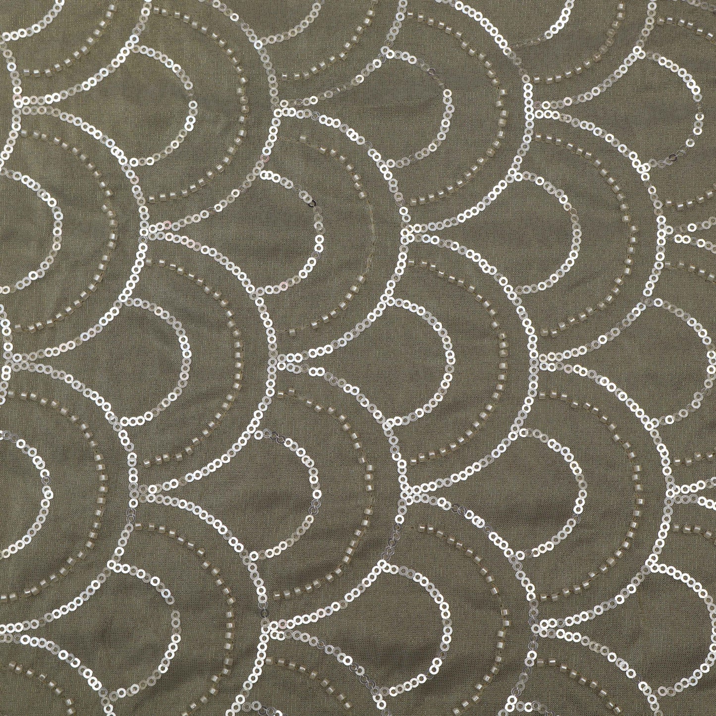 Grey Color Tissue Sequins Embroidery Fabric
