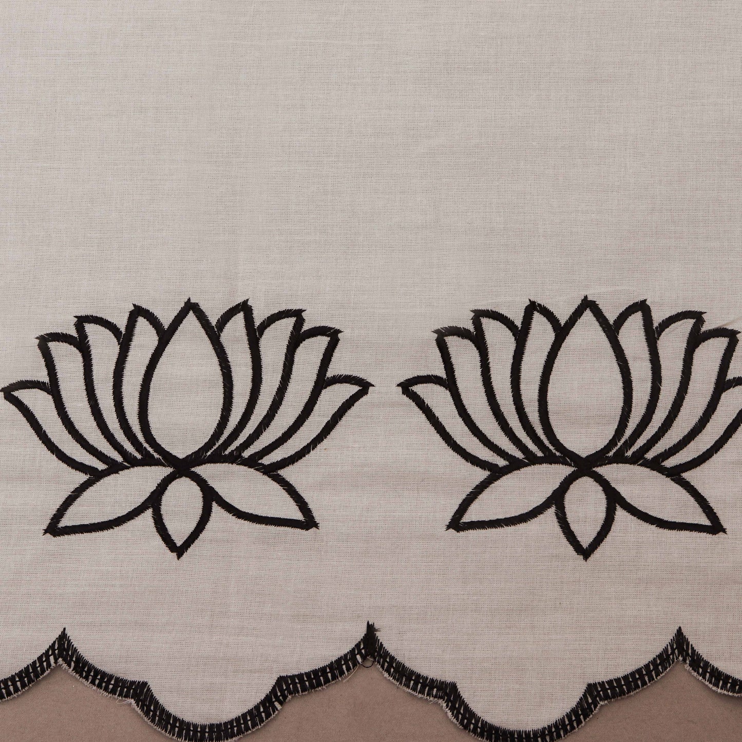 Off White Color Kora Cotton Embroidery Fabric
