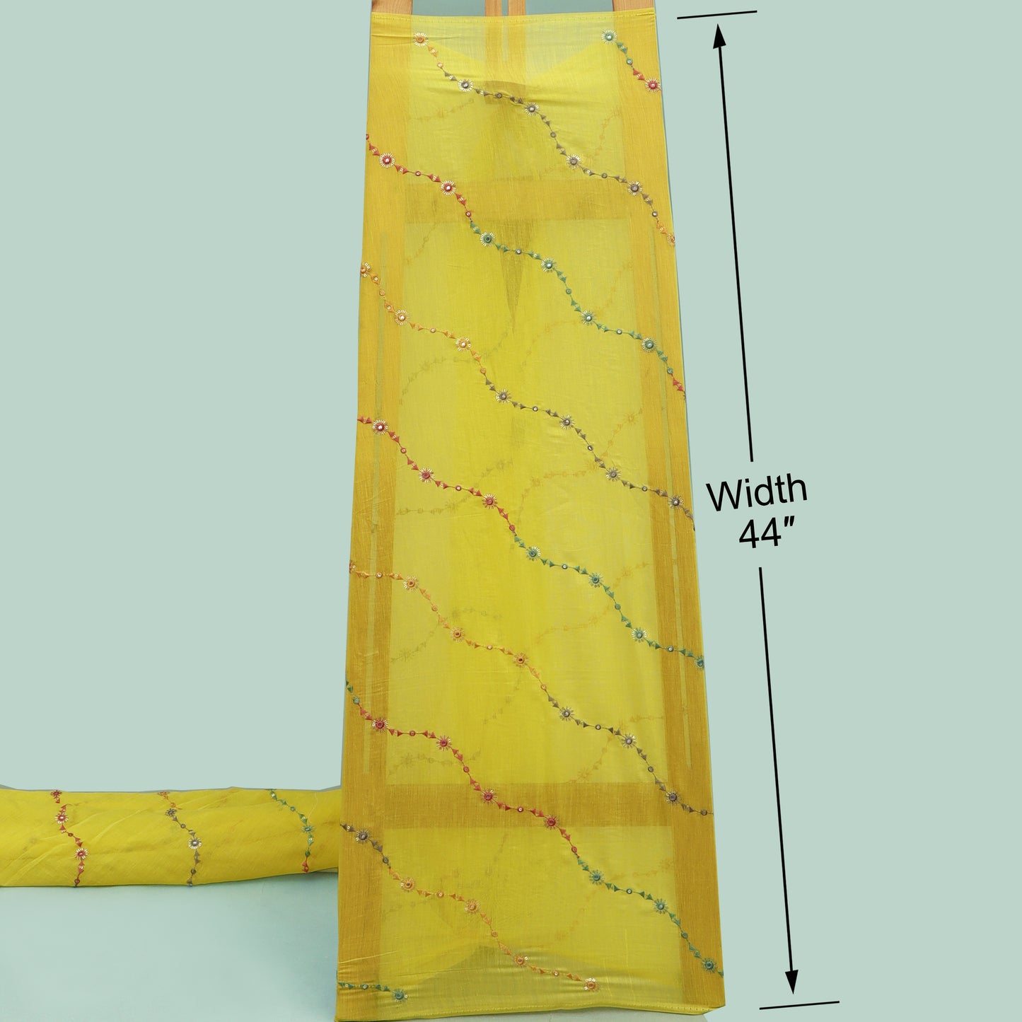 Chanderi Stripe Embroidery Fabric