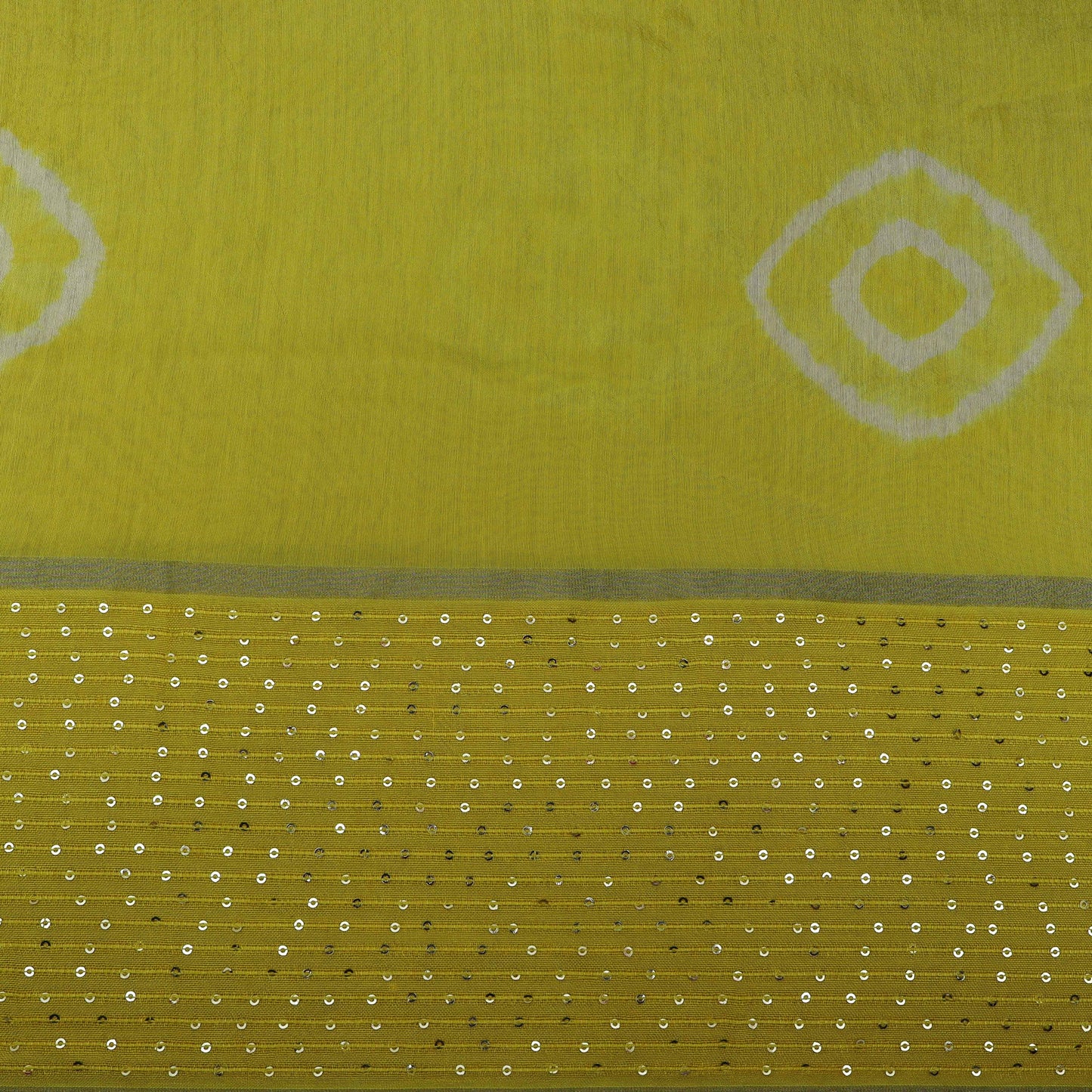 Lemon Color Malai Chanderi Embroidery Fabric