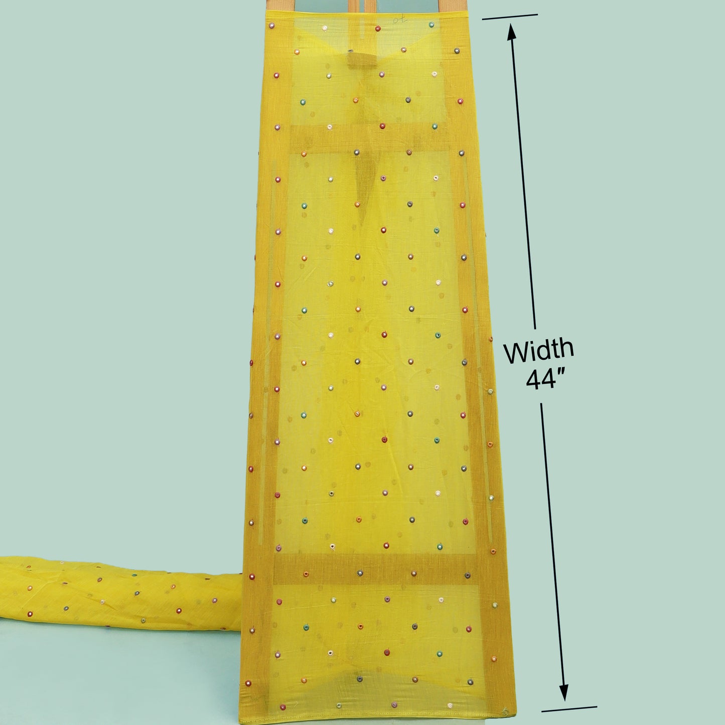 Chanderi Mirror Booti Embroidery Fabric