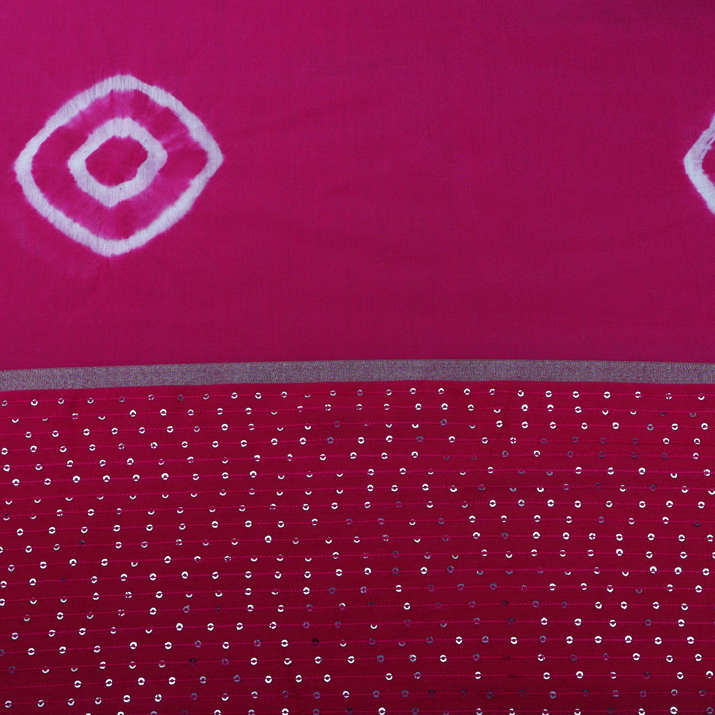 Rani Color Malai Chanderi Embroidery Fabric