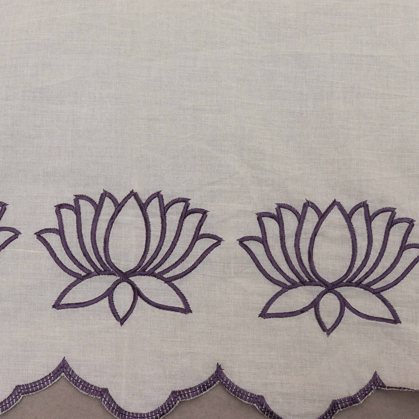 Off White Color Kora Cotton Embroidery Fabric