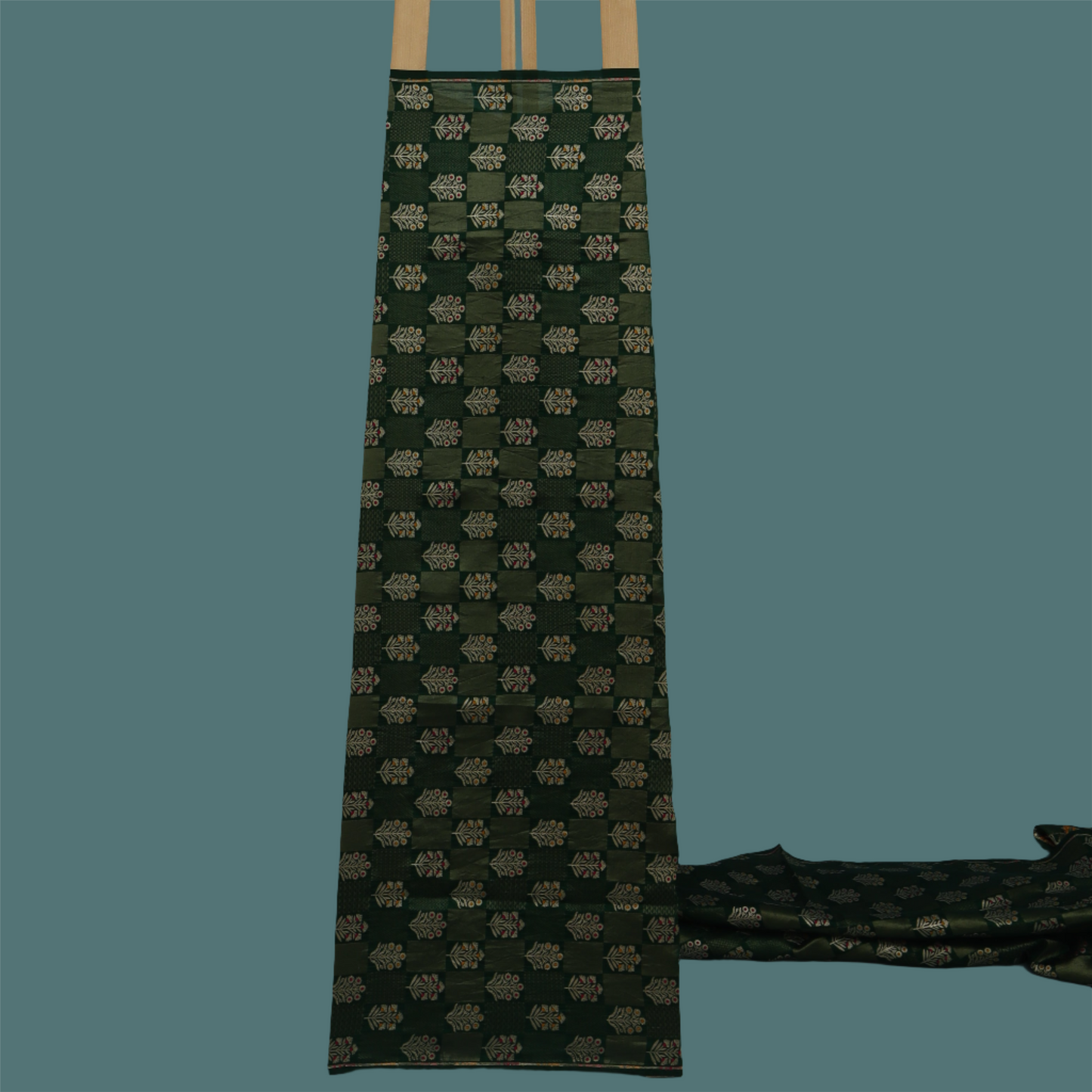 Green Color Brocade Fabric