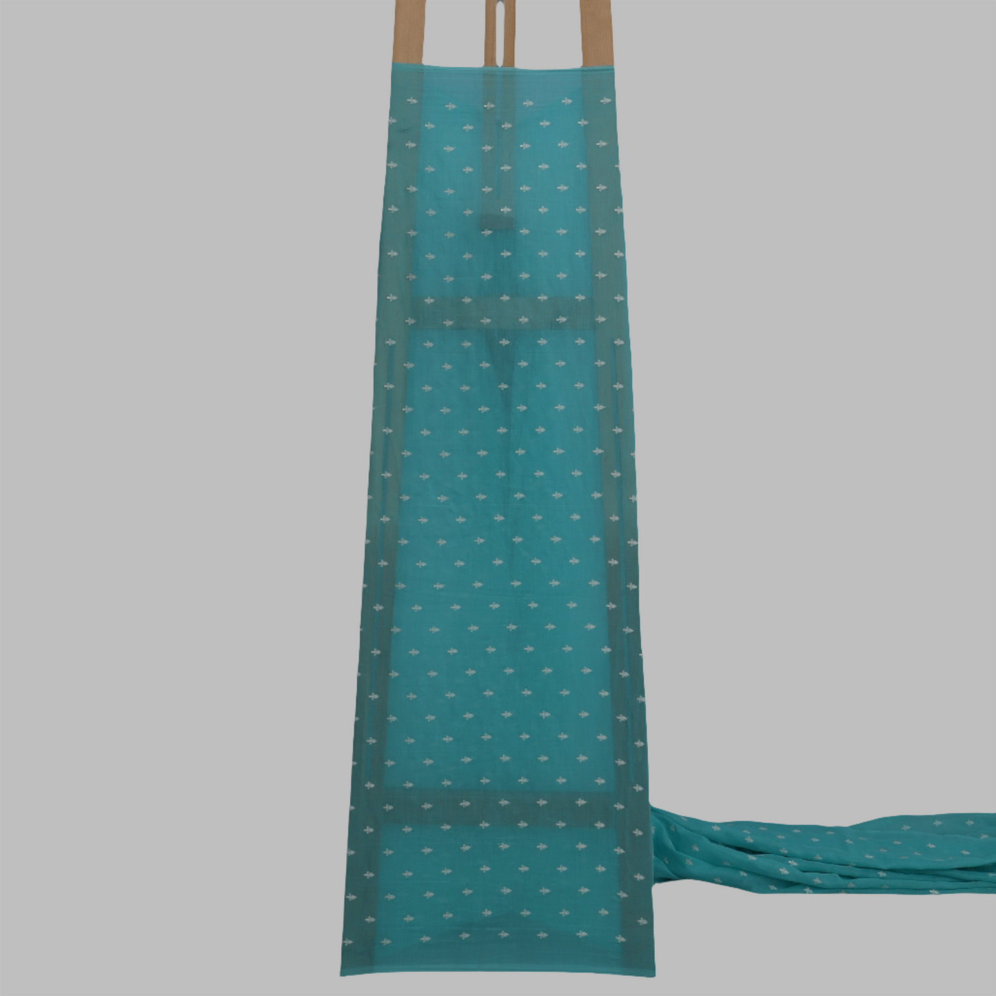 Rama Green Color Chanderi Booti Embroidery Fabric