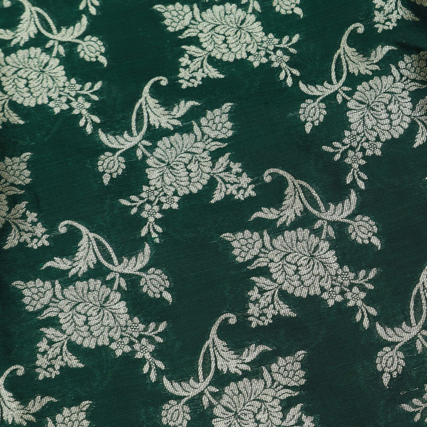 Bottle Green Color Brocade Fabric