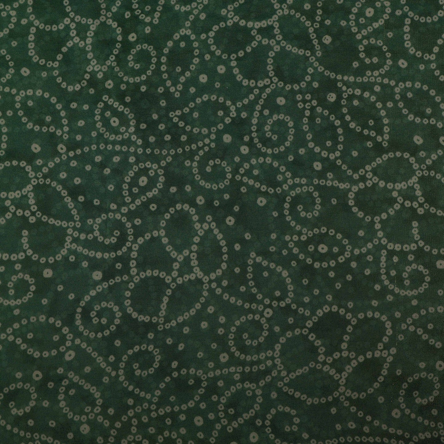 Bottle Green Color Tissue Digital Print Fabric
