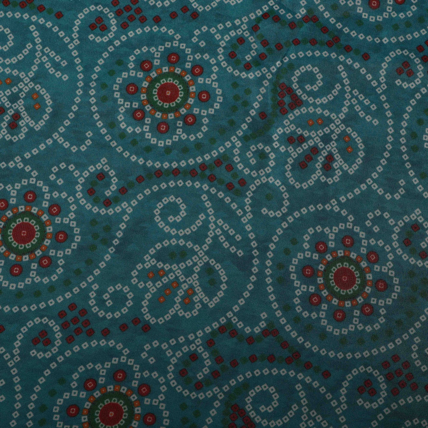 Rama Green Color Tissue Digital Print Fabric