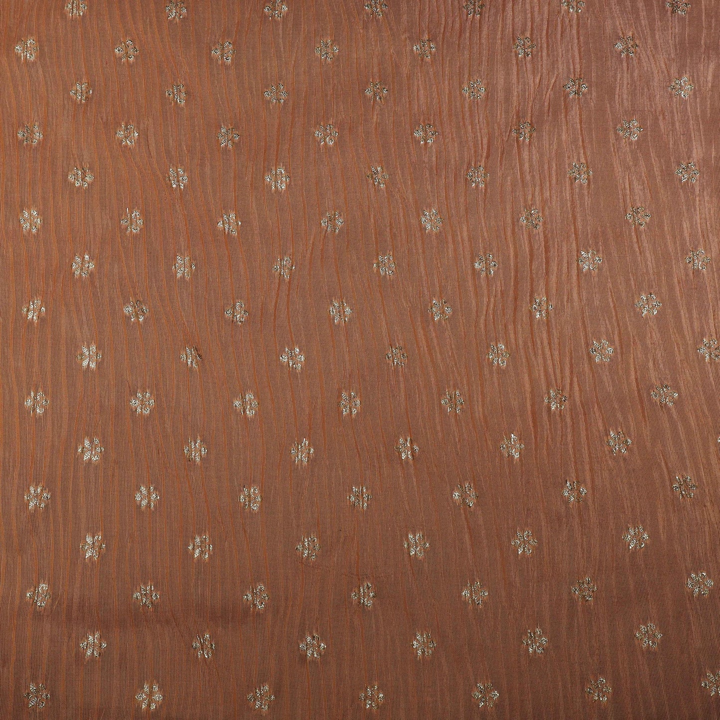 Peach Color Crush Tissue Jacquard Fabric