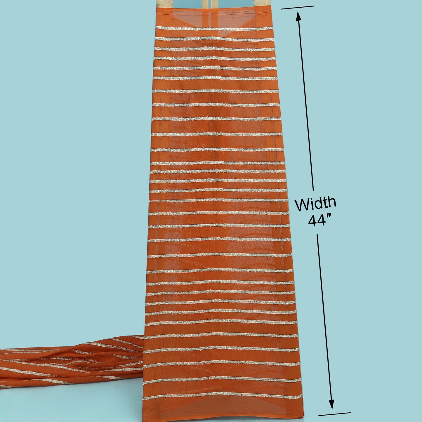 Chanderi Stripe Embroidery Fabric