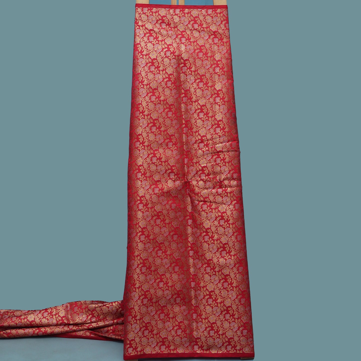 Gajri Color Brocade Fabric