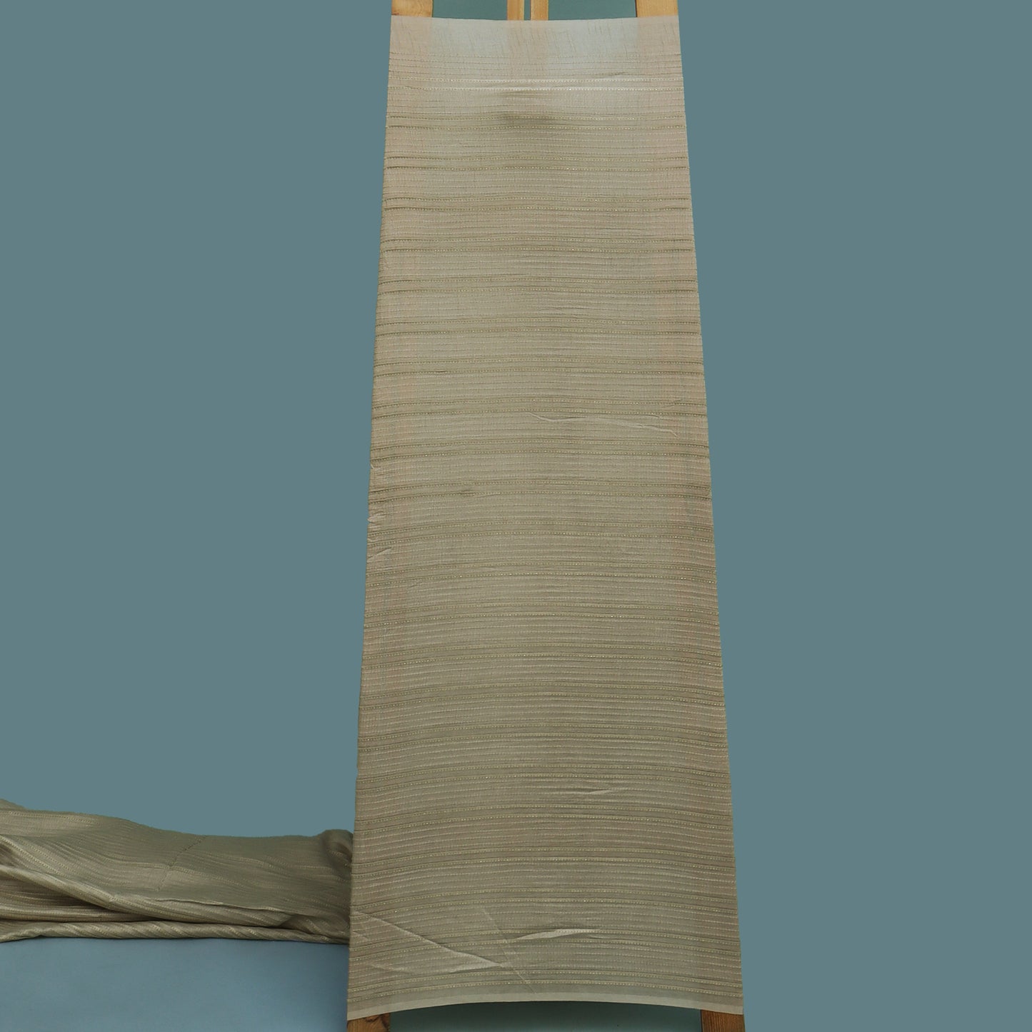 Beige Color Slub Silk Pintex Fabric
