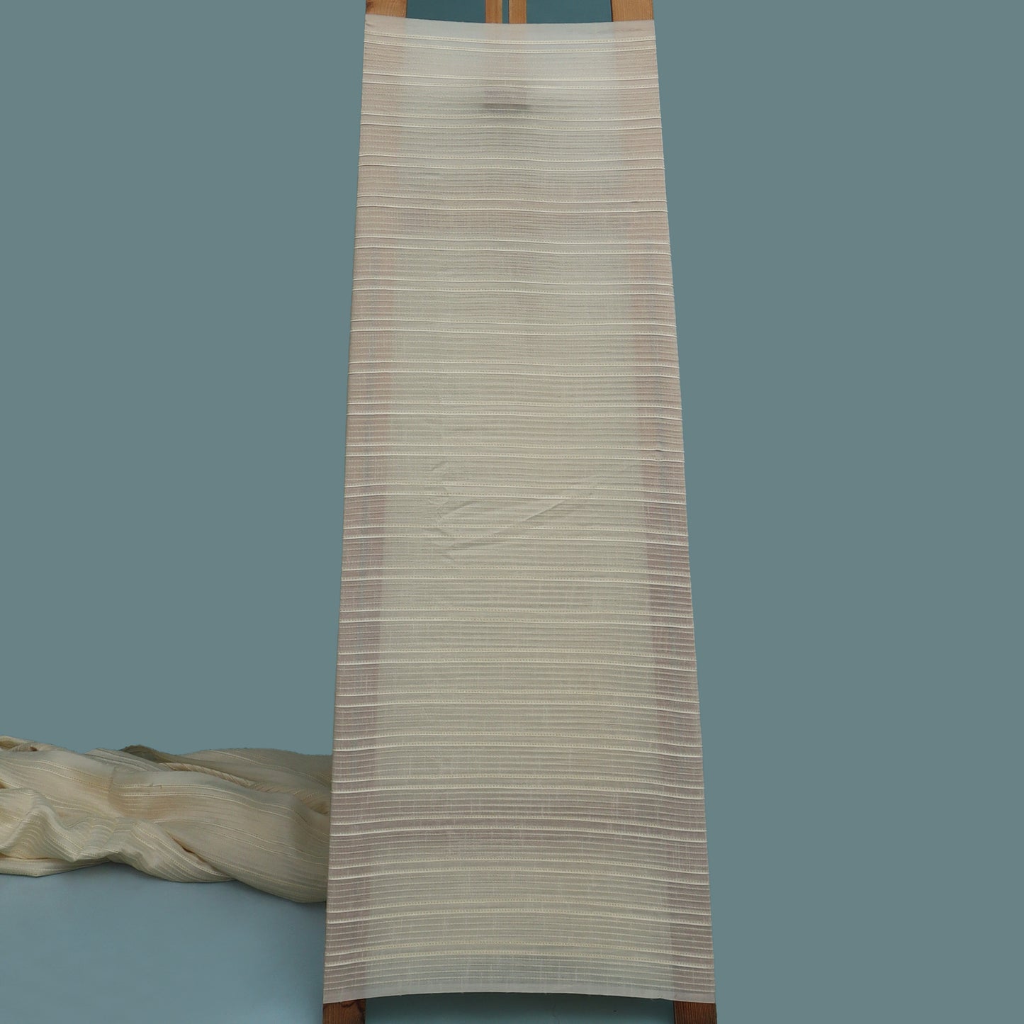 Cream Color Slub Silk Pintex Fabric