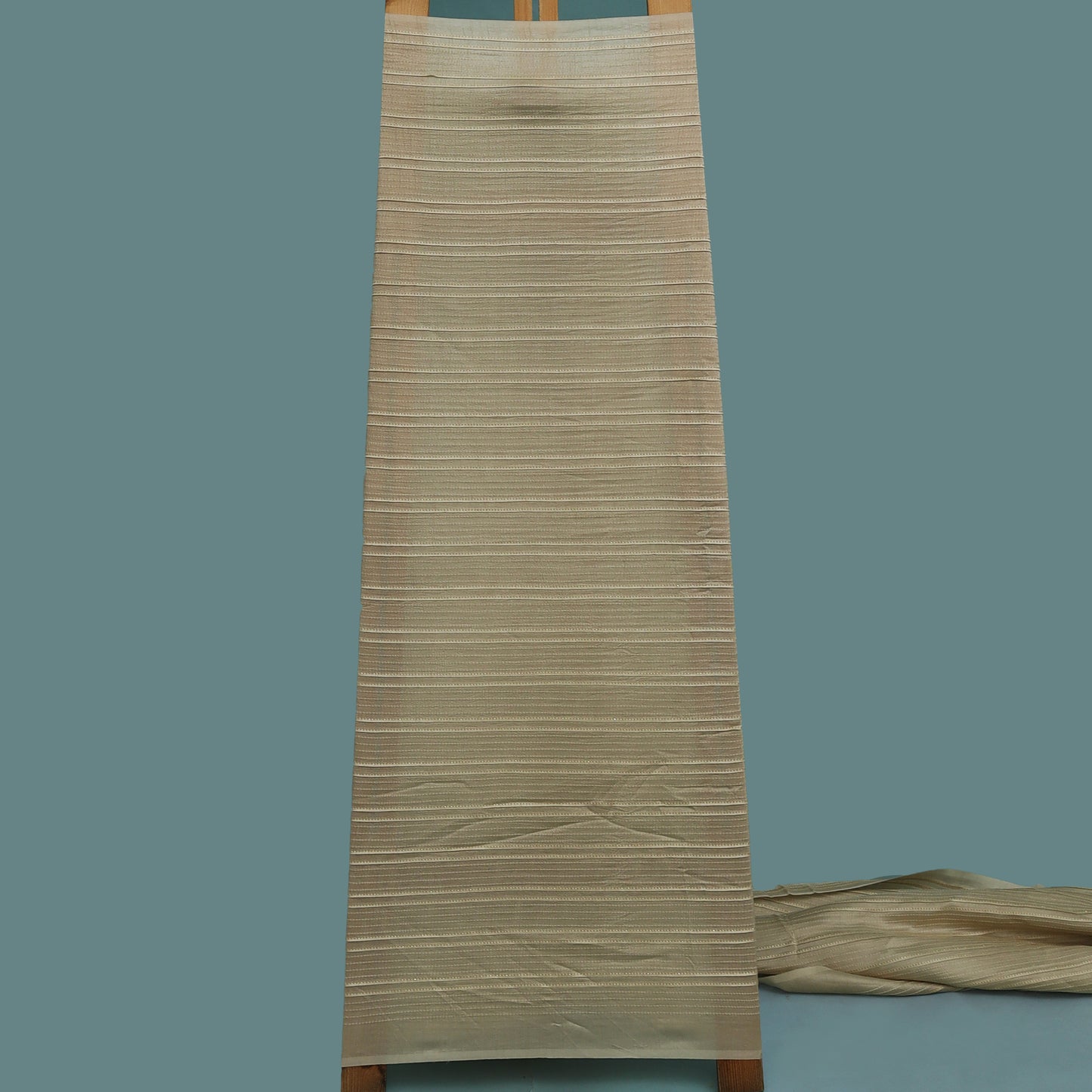 Beige Color Slub Silk Pintex Fabric