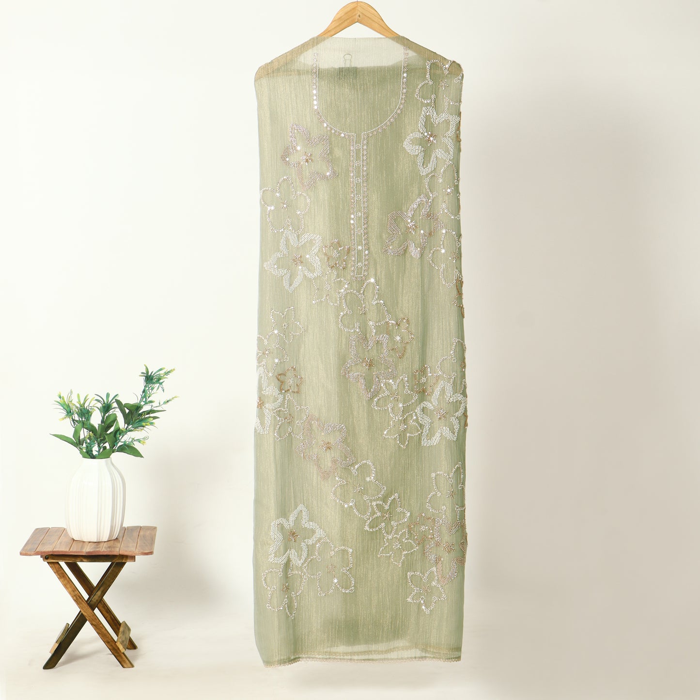 Mint Green Unstitched Tissue Suit for Women