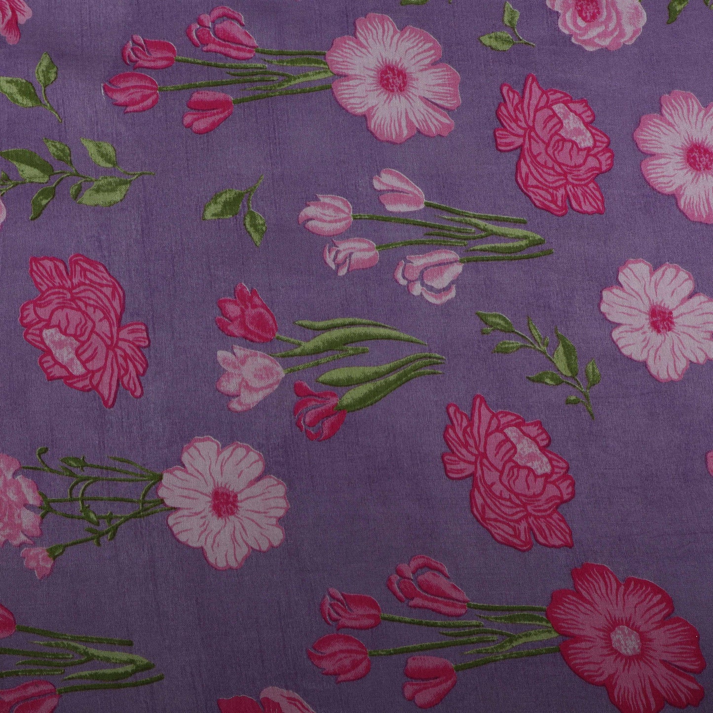 Floral Slub Chanderi Print Fabric