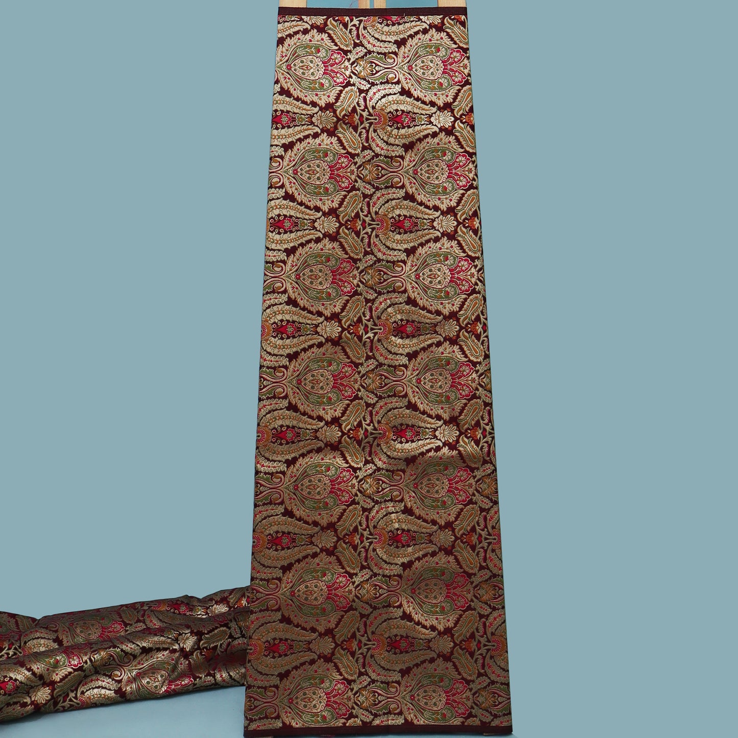 Brown Color KimKhab Brocade Fabric