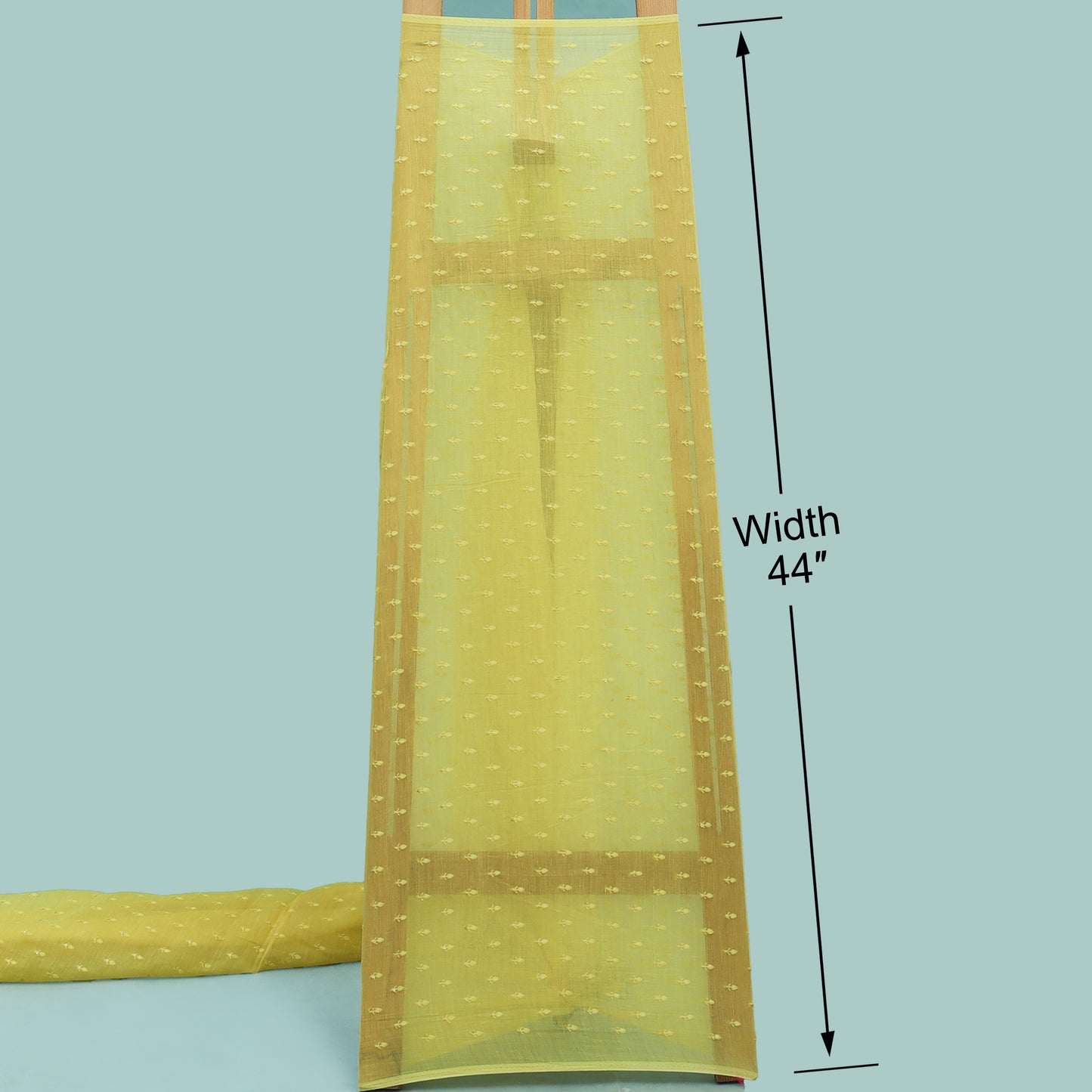 Yellow Color Chanderi Booti Fabric