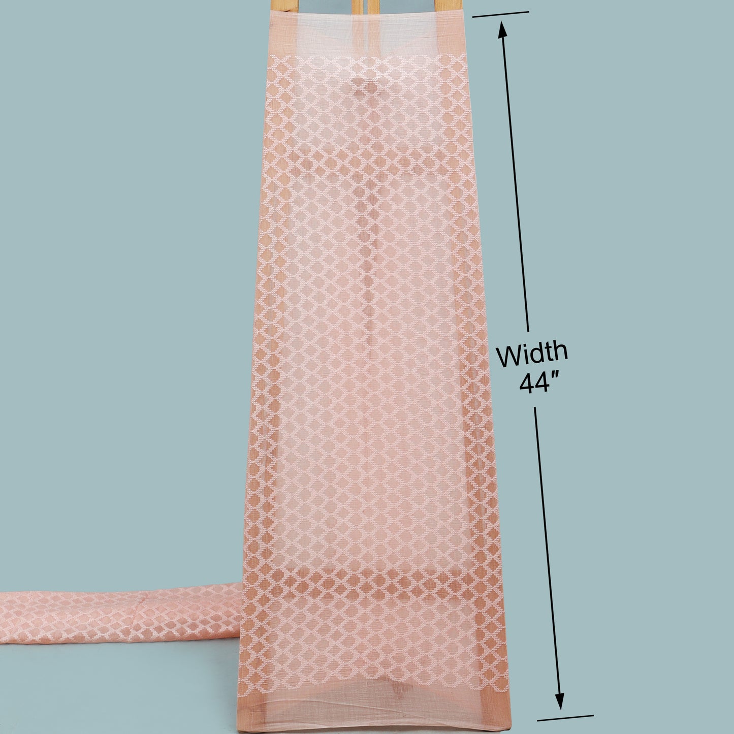 Pink Color Chanderi Embroidery Fabric