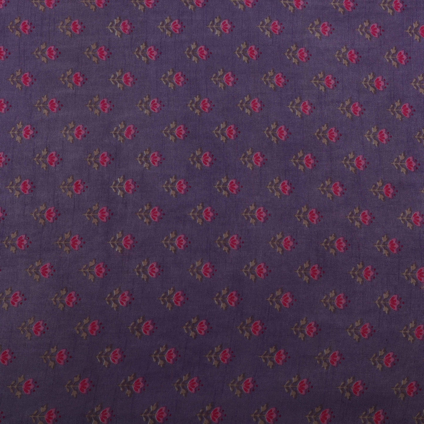 Floral Slub Chanderi Print Fabric