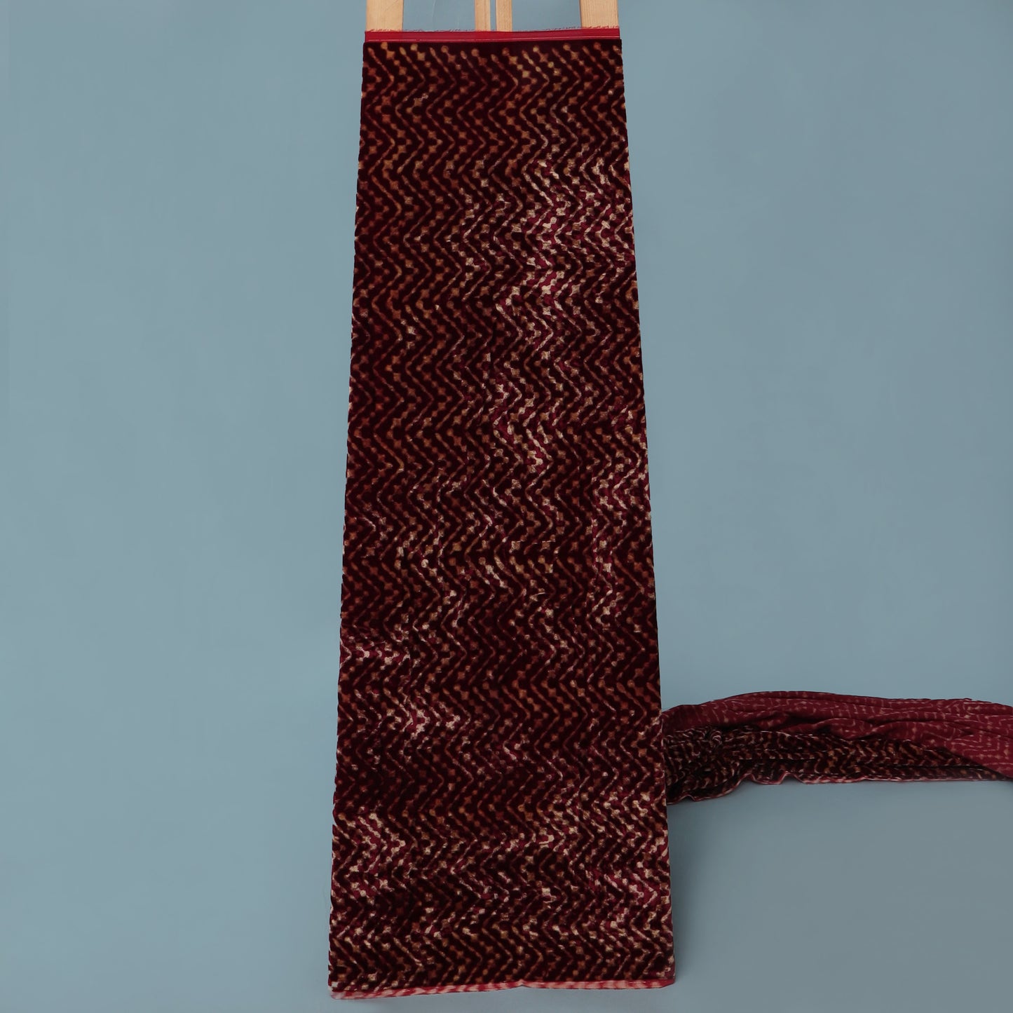 Shaded Color Silk Velvet Print Fabric