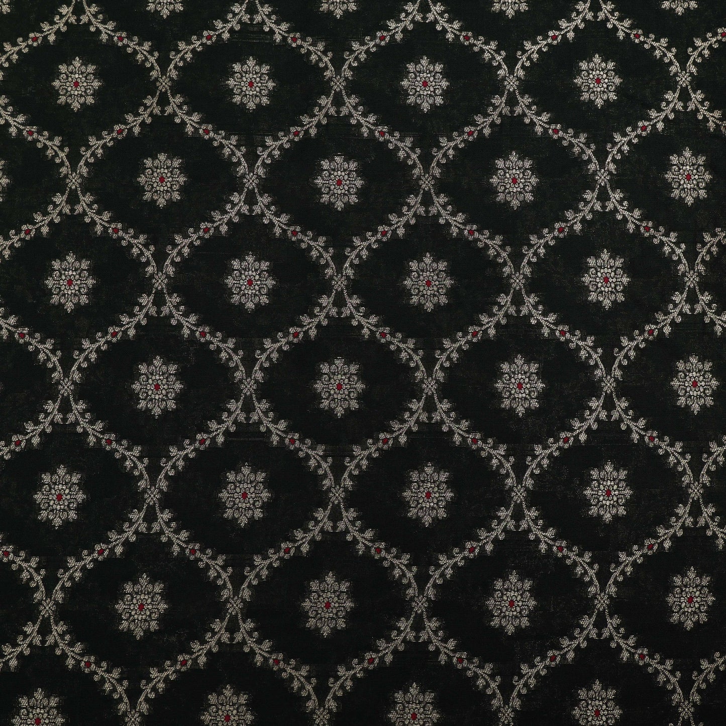 Olive Green Color Katan Meena Jaal Brocade Fabric