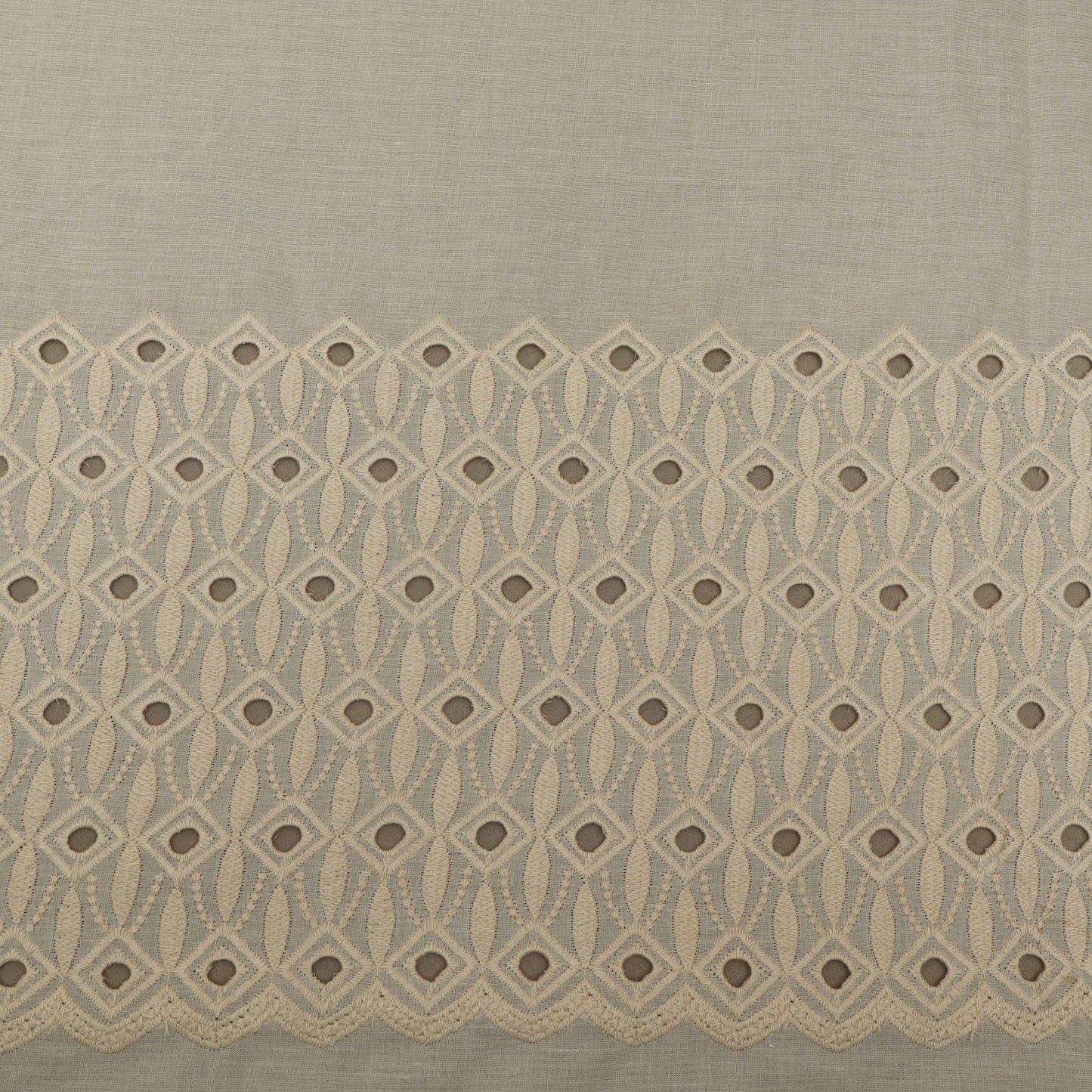 Off-White Color Cotton Chikan Plazo Fabric