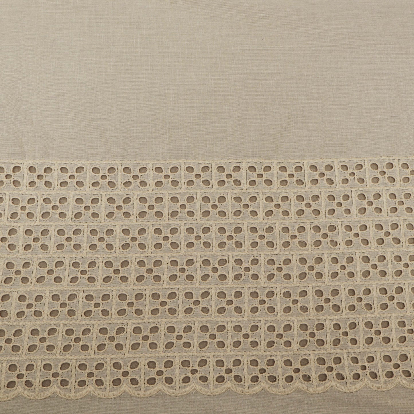 Off-White Color Cotton Chikan Plazo Fabric