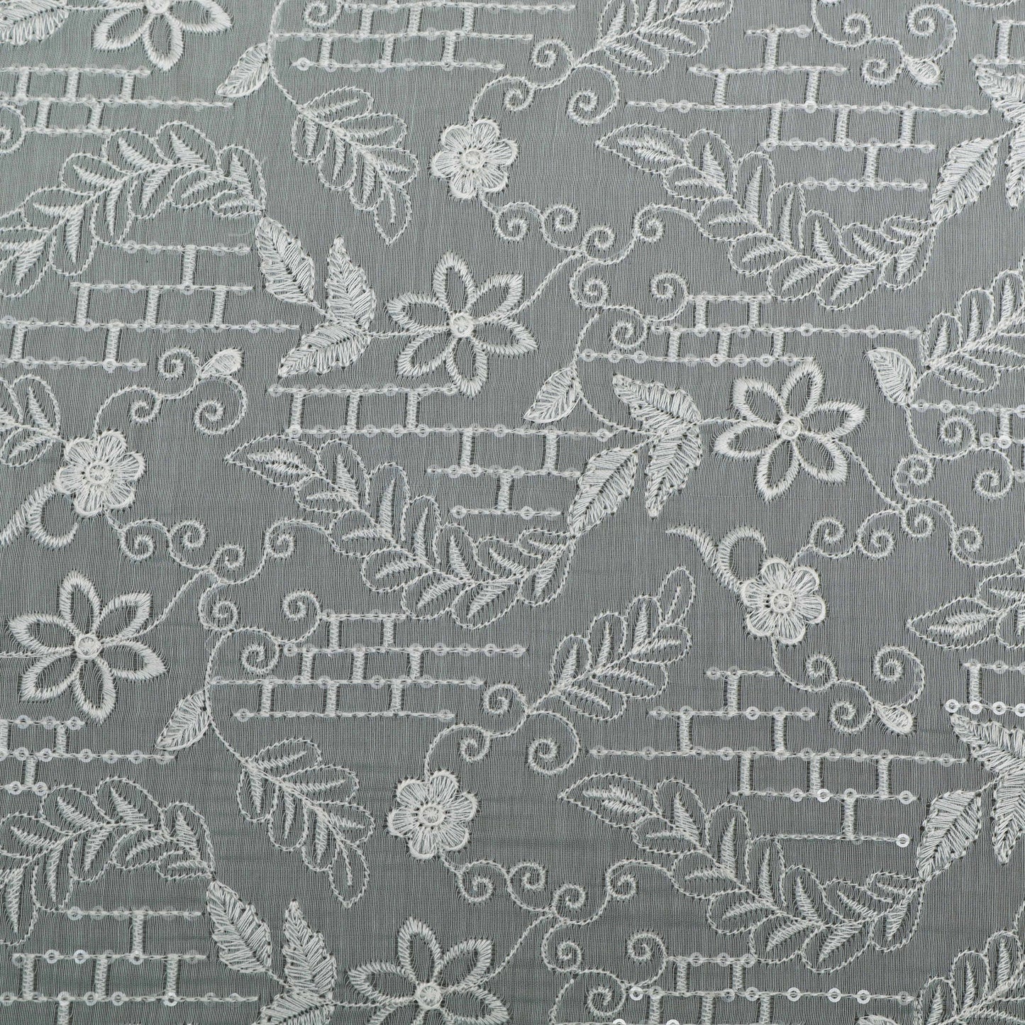 Sky Blue Color Chanderi Embroidery Fabric