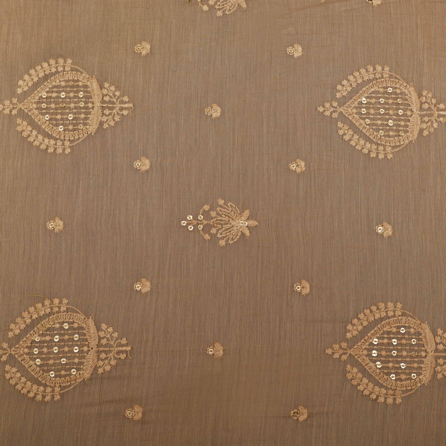 Beidge Color Chanderi Embroidery Fabric